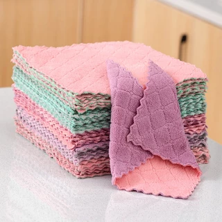 [มีส่งด่วน] ผ้าเช็ดจานทำความสะอาด ผ้าไมโครไฟเบอร์ ผ้าอเนกประสงค์ แห้งไว ใช้งานได้หลากหลาย ผ้าเช็ดจาน