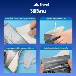 fitvel ถุงปัสสาวะ 600 - 1,000 CC. ถุงฉี่แบบพกพา ใช้ได้ทั้งผู้หญิงและผู้ชาย EMERGENCY URINE BAG
