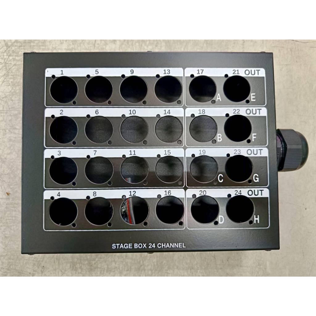 STAGE BOX 16 in Out 8 รวม 24 ช่อง สีดำ สำหรับใส่หัวแจ็ก XLR 16/8 มัลติคอร์ สำหรับต่อ เข้าสาย บล๊อกมิลติคอร์