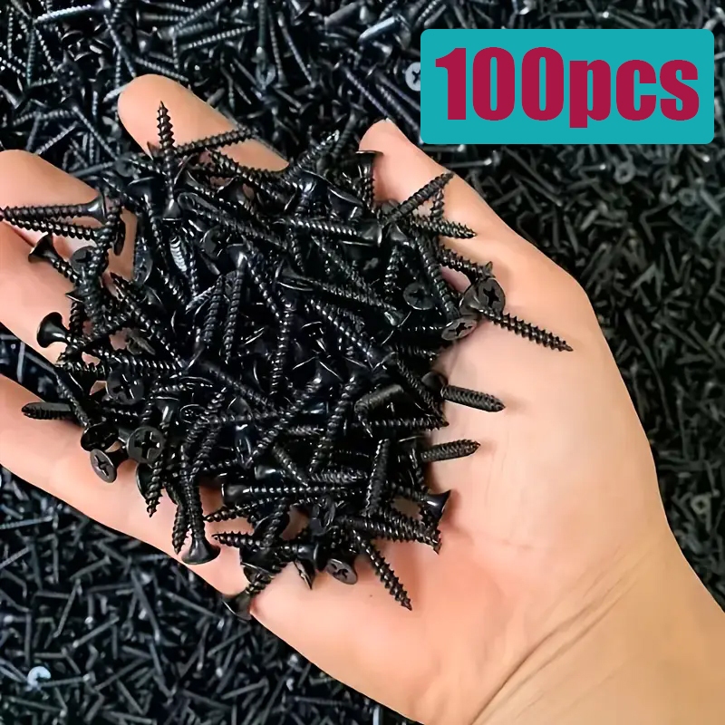สกรูยิงฝ้าดำ #6 M3.5x25mm 1KG สกรูดรายวอลล์ ยึดฝ้าเพดาน โครงเหล็ก ผนังเบา หัวแหลม เจาะเร็ว ไม่ลื่น งานก่อสร้าง งานตกแต่ง