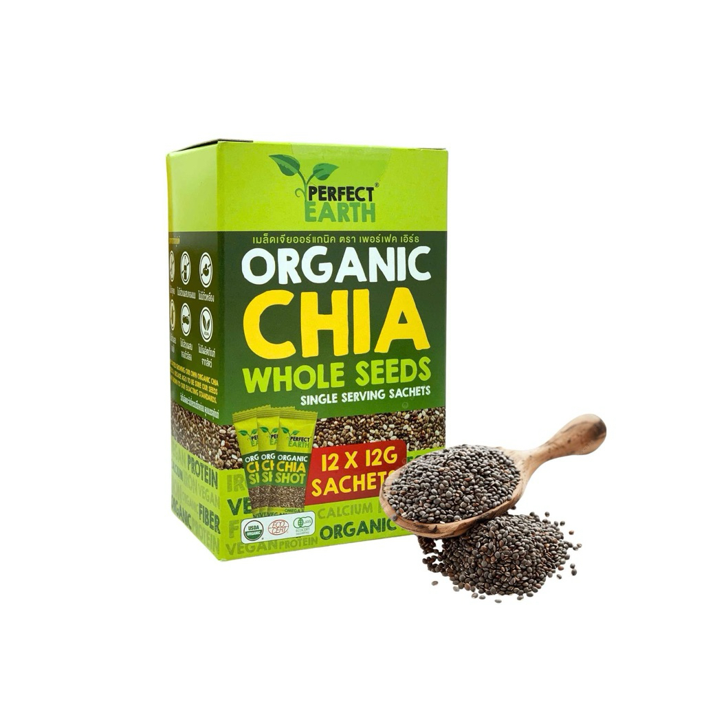 East perfect earth organic chia whole seeds 144g. เมล็ดเจียออร์อกนิครบ