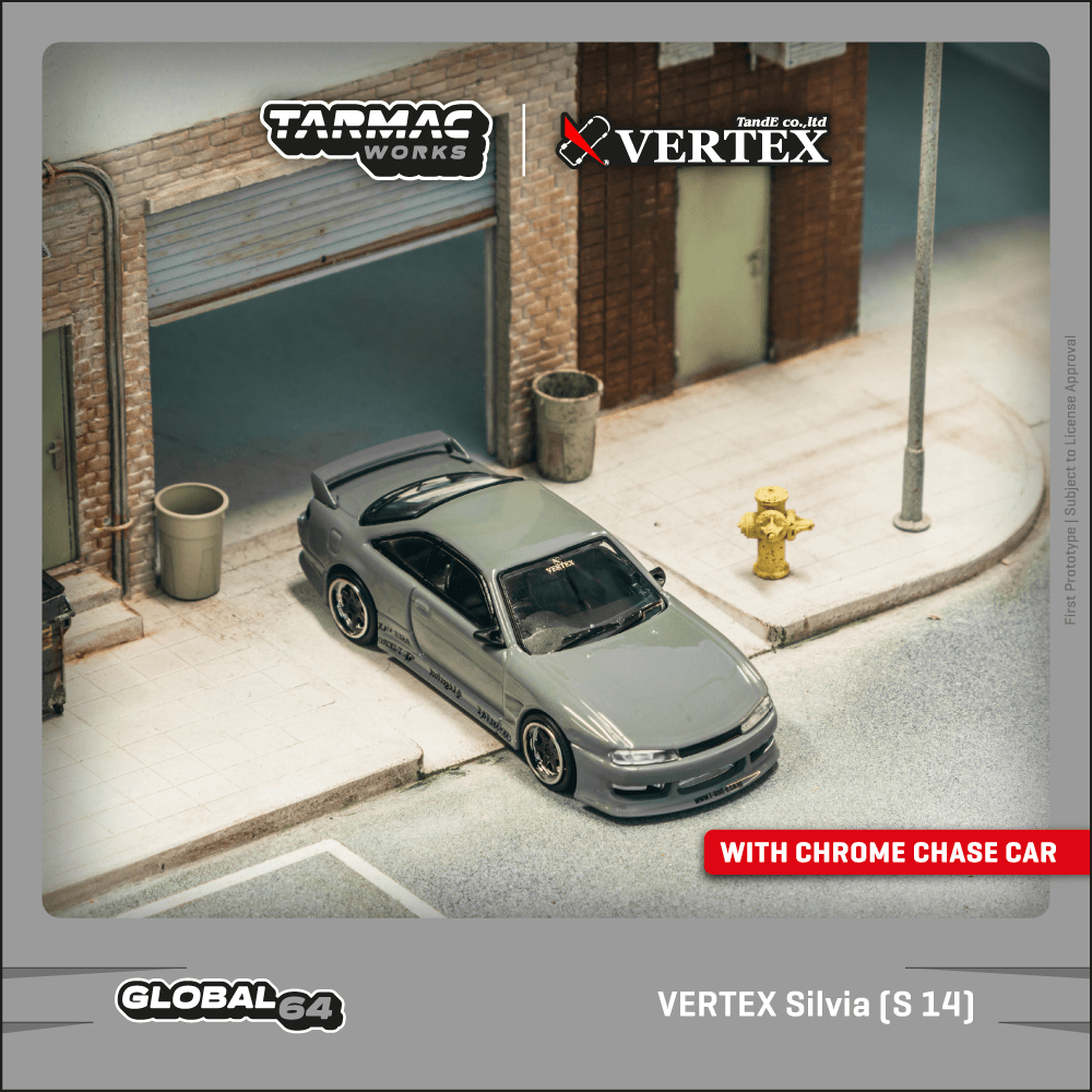 VERTEX Silvia (S 14) Grey 1:64 (Tarmac Works)