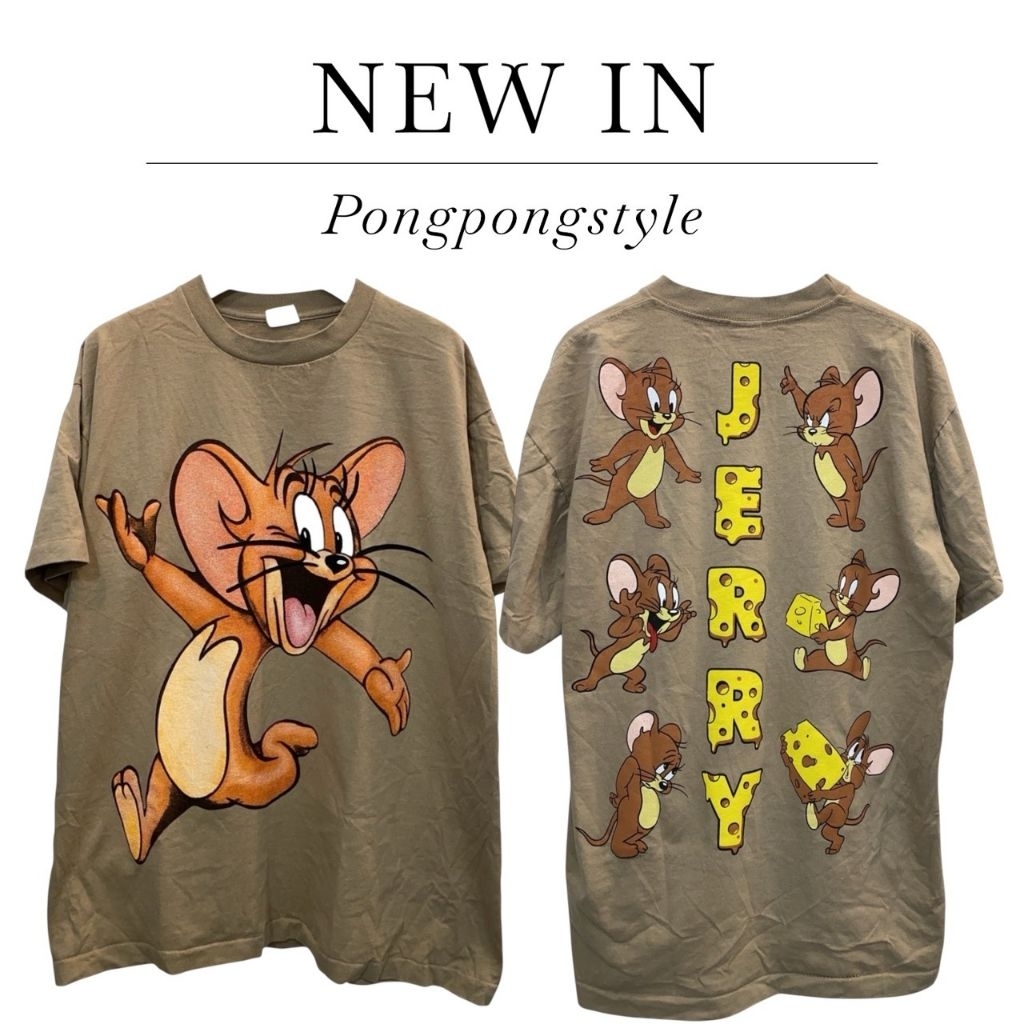 JERRY เสื้อยืดผ้าฟอก Unisex ใส่ได้ทั้งผู้หญิงผู้ชาย Cotton 100 งานใหม่ ทำเก่า ผ้าฟอกเฟดนุ่มไร้ตะเข็บข้าง สกรีน หน้าหลัง