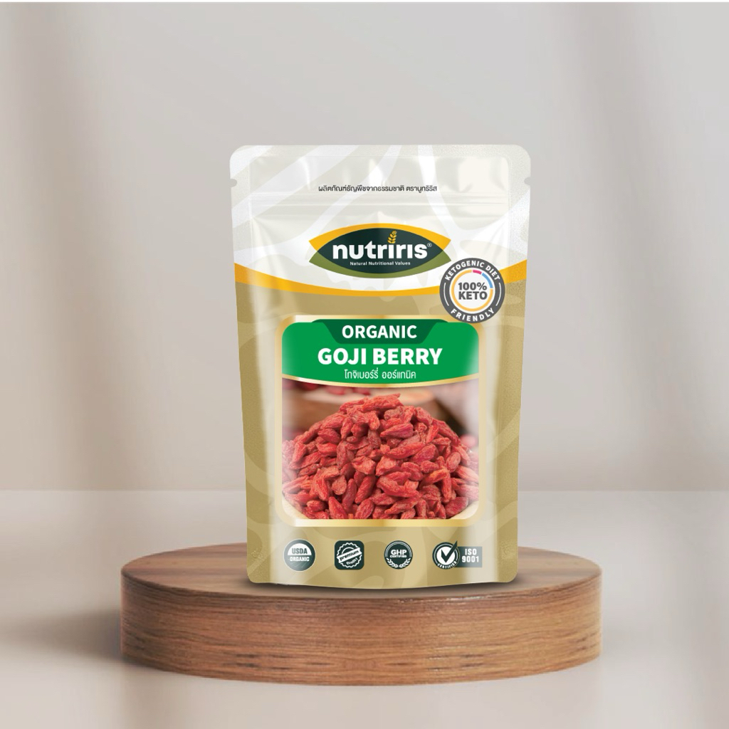 East Nutriris organic goji berry 180  กรัม โกจิเบอนี่อบแห้ง เก๋ากี้
