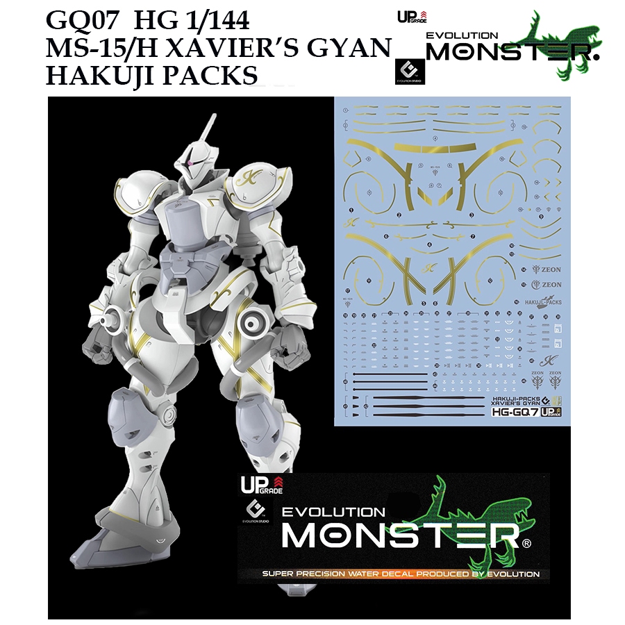 [MONSTER ] GQ07 HG 1/144 X AVIER'S GYAN HAKUJI PACKS GQUUUUUUX GUNDAM  WATER SLIDE DECAL