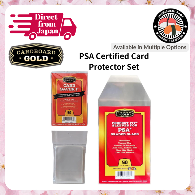 [CARDBOARD GOLD] PSA Certified Card Protector Set: Includes 50 Card Saver 1 Sleeves