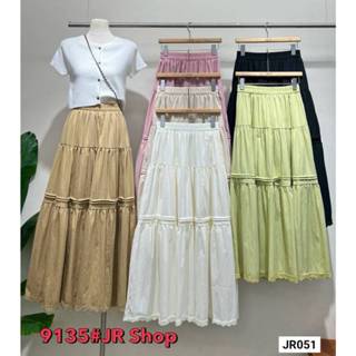 กระโปรงแฟชั่นเอวสูง ผ้าสวย มีซับใน ชายกระโปรงแต่งลูกไม้ น่าร…