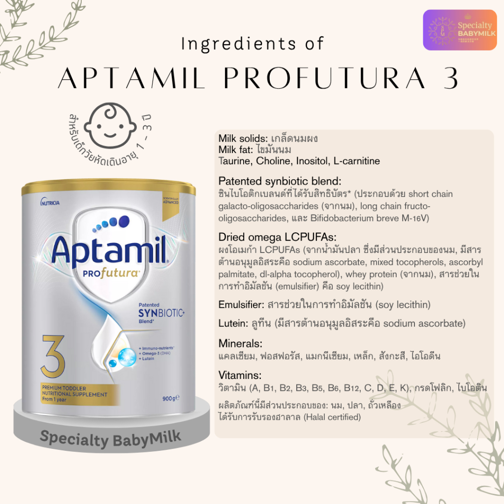 พร้อมส่งในไทย SPM Aptamil® Profutura® 1 Synbiotic Blend+