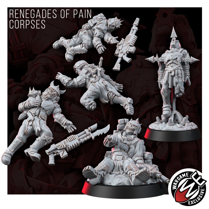 Renegades Of Pain Corpses - High quality and detailed 3d print miniature war game