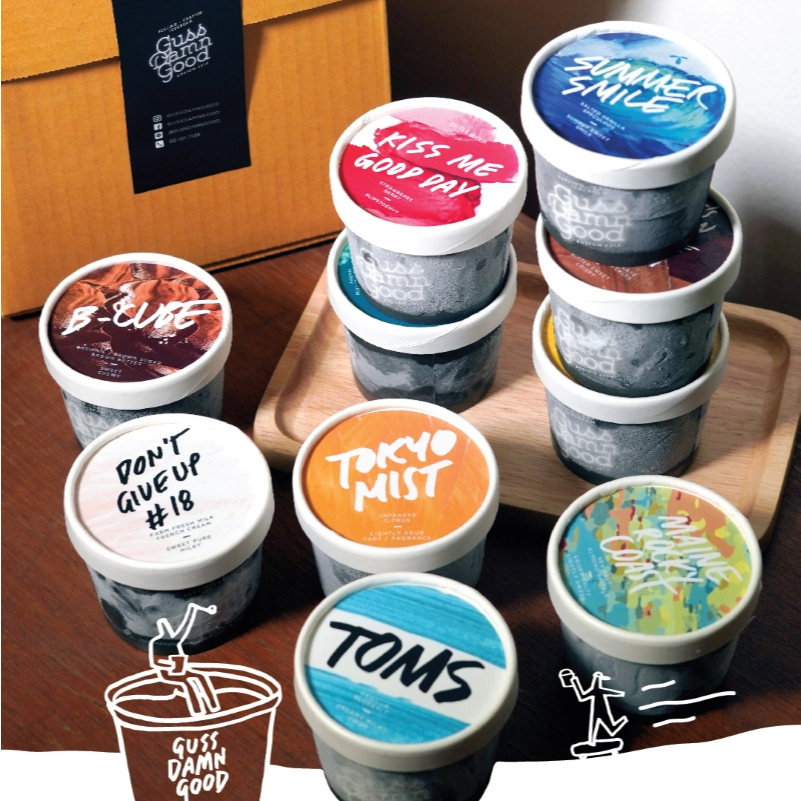 [พร้อมส่งตจว.] เซ็ตไอศกรีม GussDamnGood DIY 10 ถ้วย คละรสได้ (85g) - (ไอติม/ขนม/เซ็ตของขวัญ)