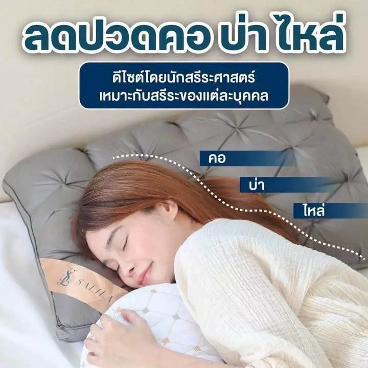 หมอนปรับสรีระ SALILA โปร 1 แถม 1 คุ้มสุดๆ มีให้เลือกทั้งหมอนสูงและต่ำ