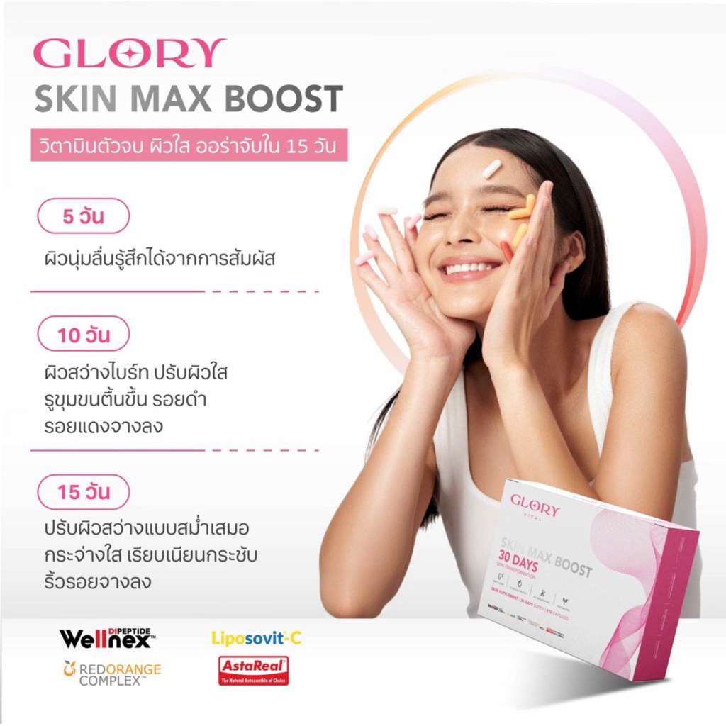 GLORY [ รับโค้ดลด ทักแชท ] กลอรี่ 30DAYS Power Glow  สูตรวิตามิน4พลัง จำนวนจำกัด!