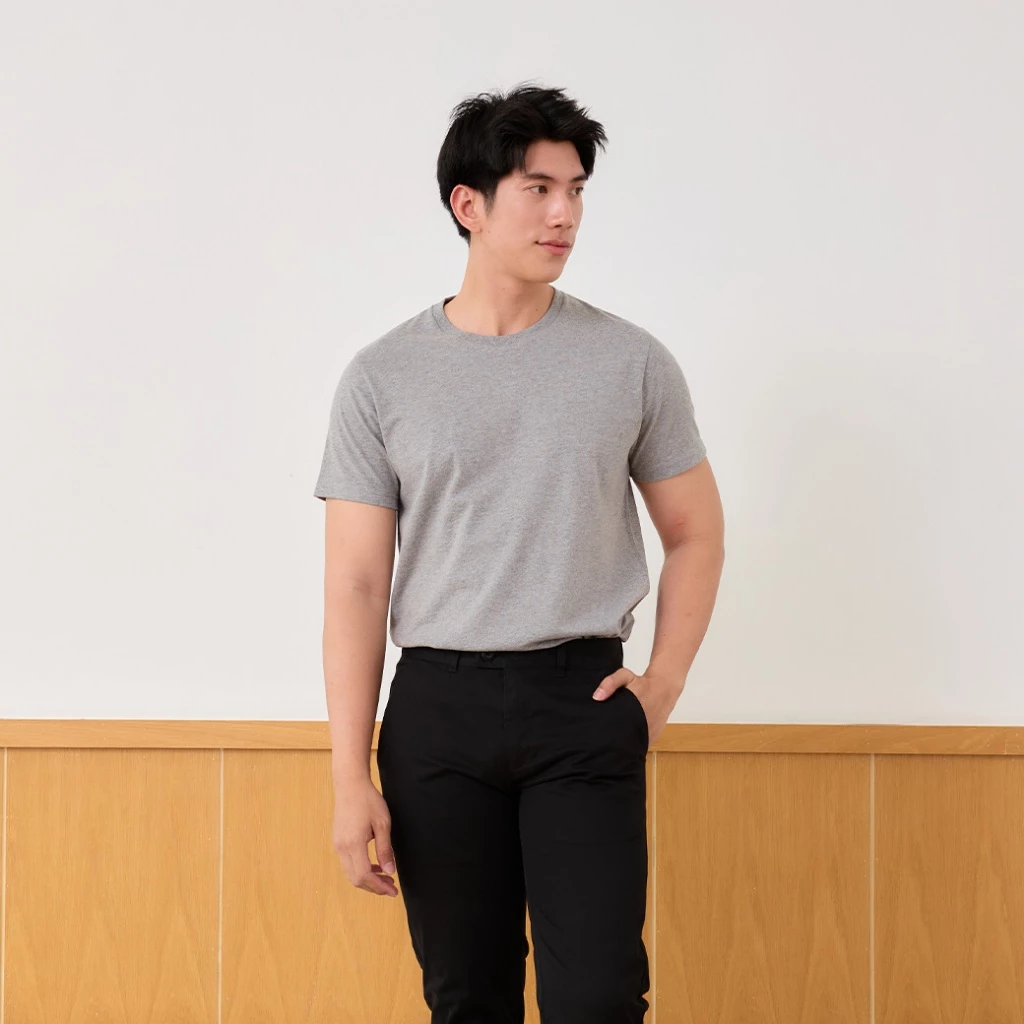 Khaki Bros. - Round Neck T-Shirt - เสื้อยืดคอกลมแขนสั้น - KMK1K802