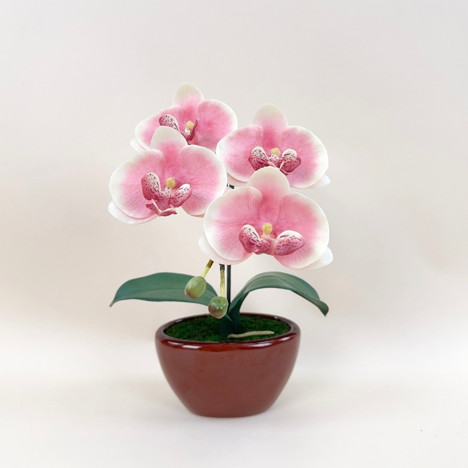 กระถางดอกไม้ปลอมมินิมอล กระถางกล้วยไม้ปลอมขนาดเล็ก