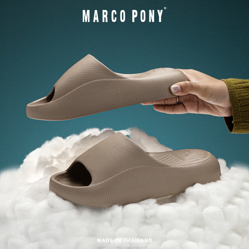 Marco Pony รองเท้าแตะ รองเท้าใส่ในบ้าน พื้นหนา กันลื่น กันน้ํา รองเท้านิ่มเหมือน