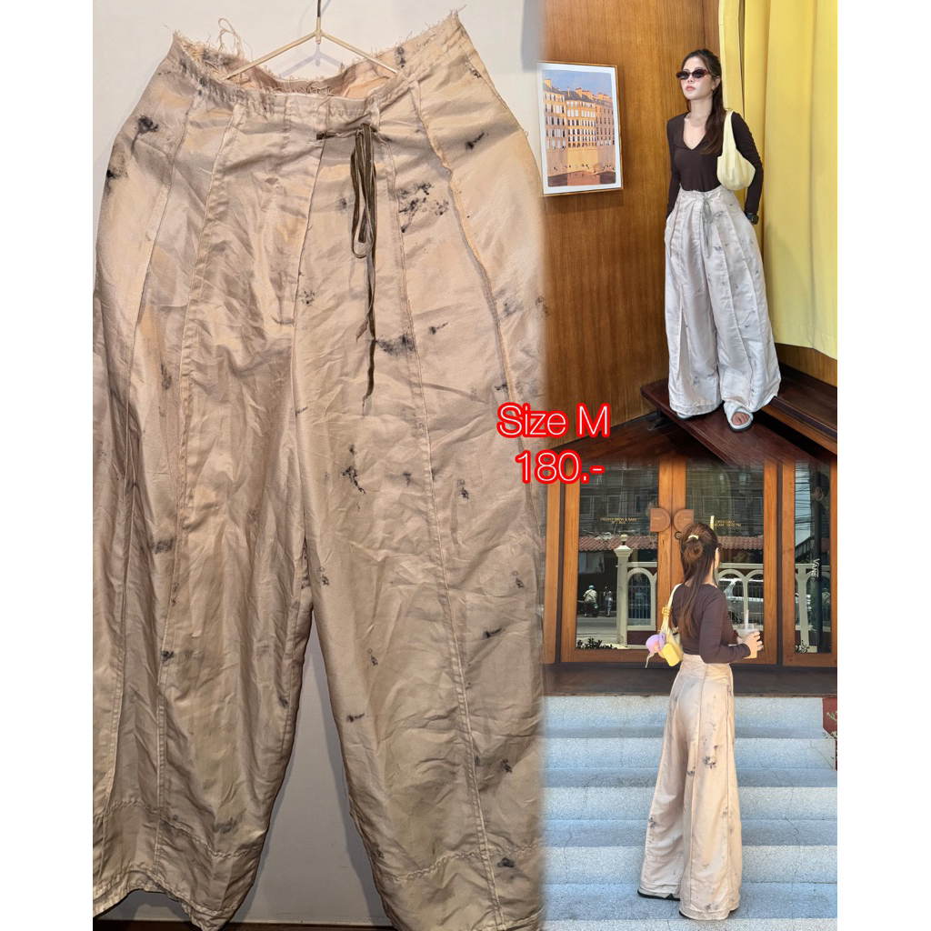 ME2YOU : กางเกงผูกข้างมีซิบ Size M