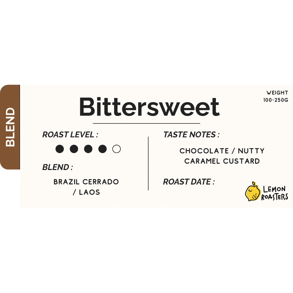 Bittersweet Blend เมล็ดกาแฟ Blend 200 g. (คั่วกลาง-เข้ม)