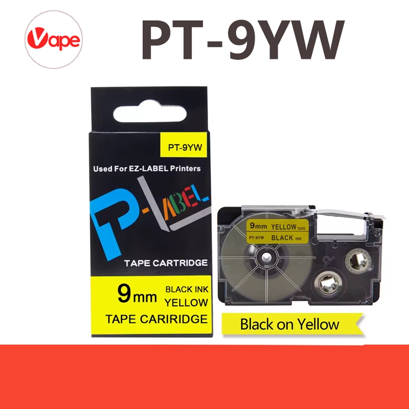 เทปพิมพ์ฉลาก Casio XR 18WE XR 12X XR9WE PT 9YW 12YW ใช้ได้กับ Casio KL 780 P1000 1500 2000 7000 7000