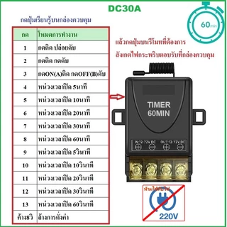 รีโมทปั๊มน้ำ TIMER DC 12-72V รีโมท 433MHz สวิตช์รีโมตควบคุมปั๊มน้ำ ใช้กับแบตเตอรี่ โซล่าเซลล์ 1CH Remote