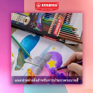 STABILO Swans ARTY ดินสอสี สีไม้พรีเมี่ยม สีไม้ สีไม้แท่งยาว 12/24/36/48 สี แถมสีทองในกล่อง