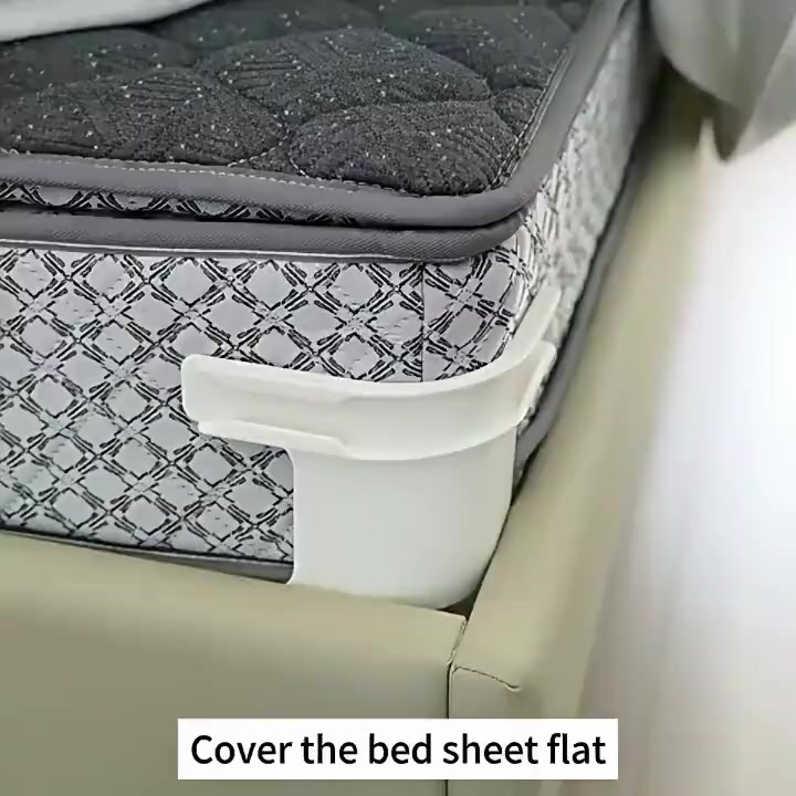 4ชิ้น ชุดที่มองไม่เห็นแผ่นเตียงผู้ใ ลี่ยนพอดีที่นอนทั้งหมดขนาด ปลอดภัยติดตั้งง่ายผ้าปูที่นอนมุมกระชับคลิป