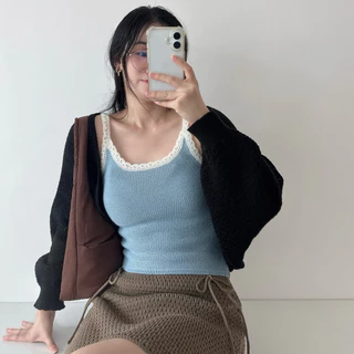 MOMOKA.KNIT🍑 เสื้อคลุม Cardigan ทรงคลุมไหล่🥯🍪