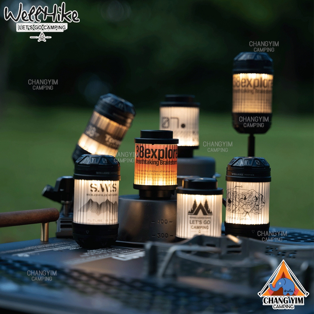 Wellhike 38Explore ไฟแคมป์+สติ๊กเกอร์ /หลอดหมุนได้เหมือนสปรินเนอร์ ไฟโหมด Mood Light