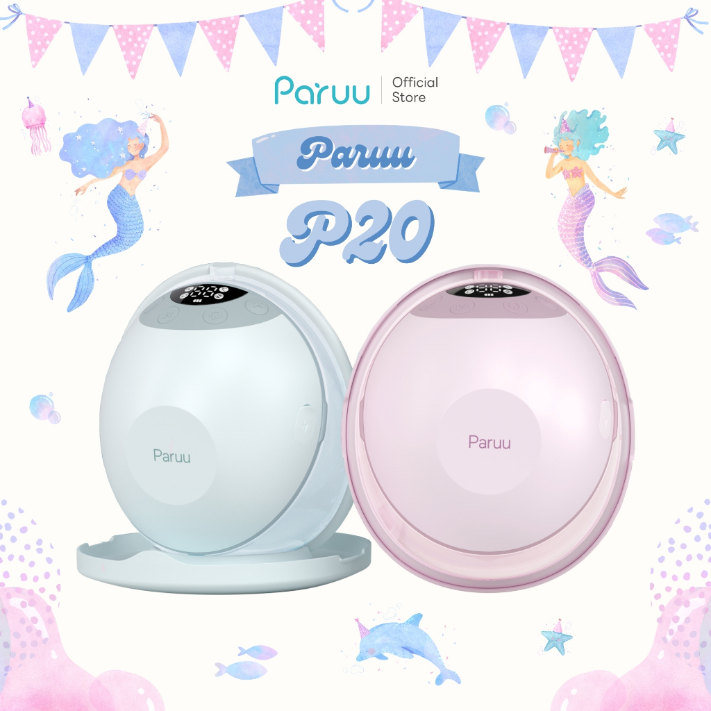 Paruu P20 🇺🇸 เครื่องปั๊มนมไร้สาย ดีไซน์ใหม่ บางกว่า สวมใส่สบาย ปั๊มนุ่ม เกลี้ยงเต้า รับประกัน 1 ปี