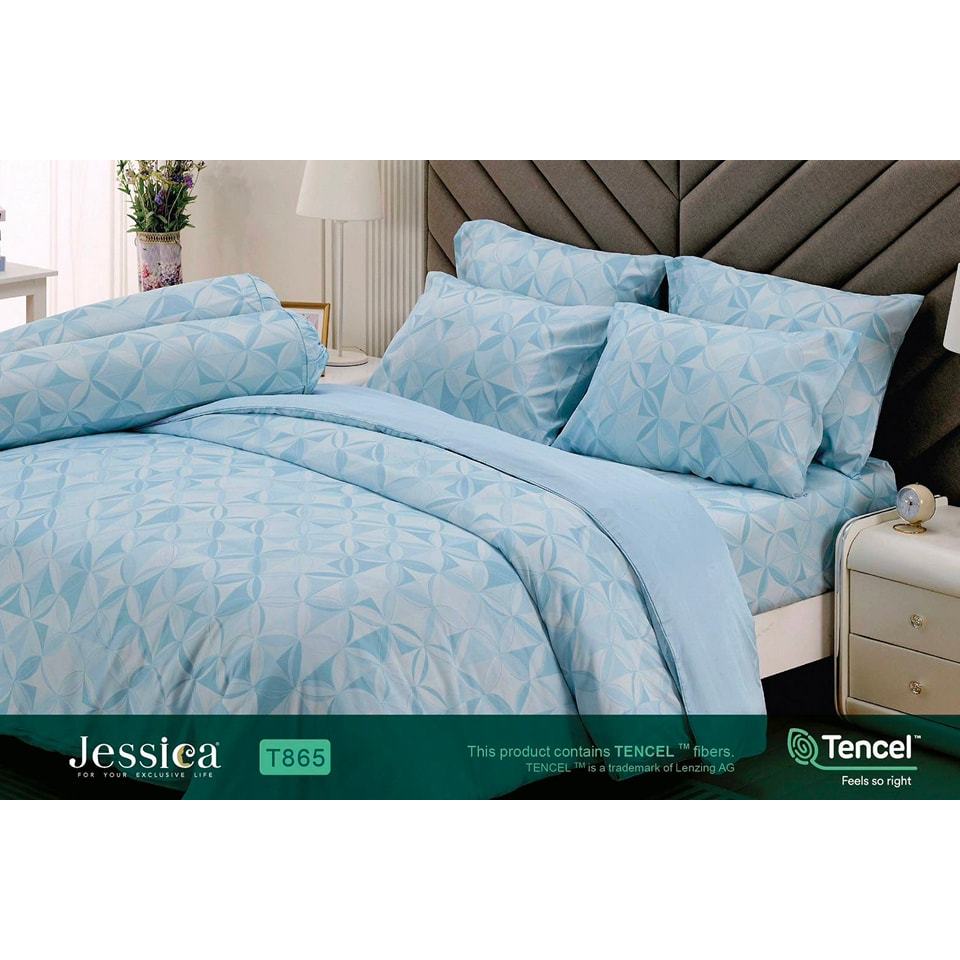 T865 Jessica Tencel ทอ 500 เส้น ชุดผ้าปูที่นอน 6 ฟุต รวมผ้าห่ม ยี่ห้อ เจสสิก้า รุ่น Tencel