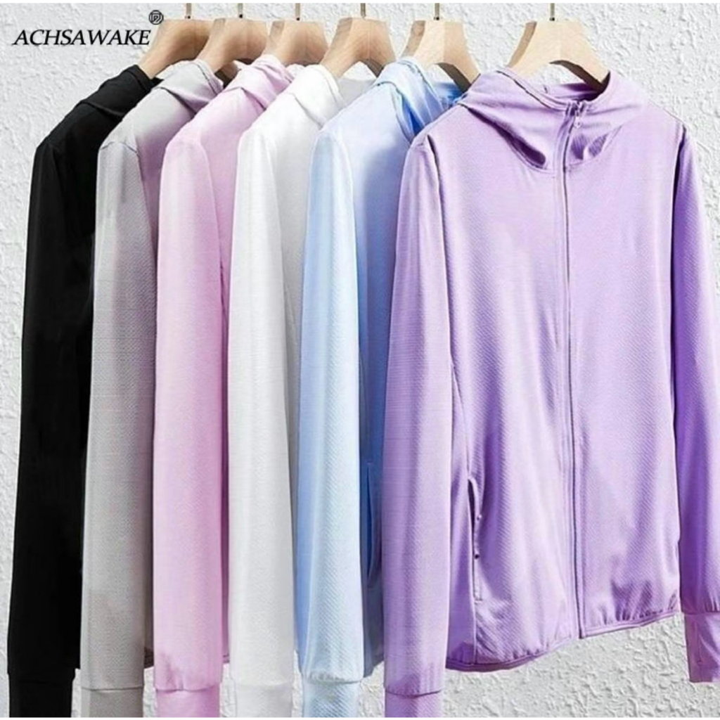 ACHSAWAKE เสื้อผ้ากันแดดสำหรับผู้ชาย Ice Silk Anti-UV บางถักแขนยาวระบายอากาศเสื้อผ้ากันแดดสามารถสวมใส่ได้ทั้งชายและหญิง
