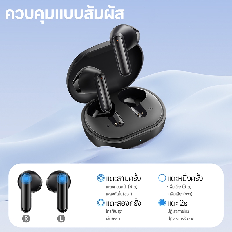 KIVEE หูฟังบลูทูธไร้สาย ลดเสียงรบกวน จับคู่เร็วหูฟังบลูทูธ กันน้ำ IPX4 พร้อมไมค์สำหรับ IOS Android - รูปที่ 4