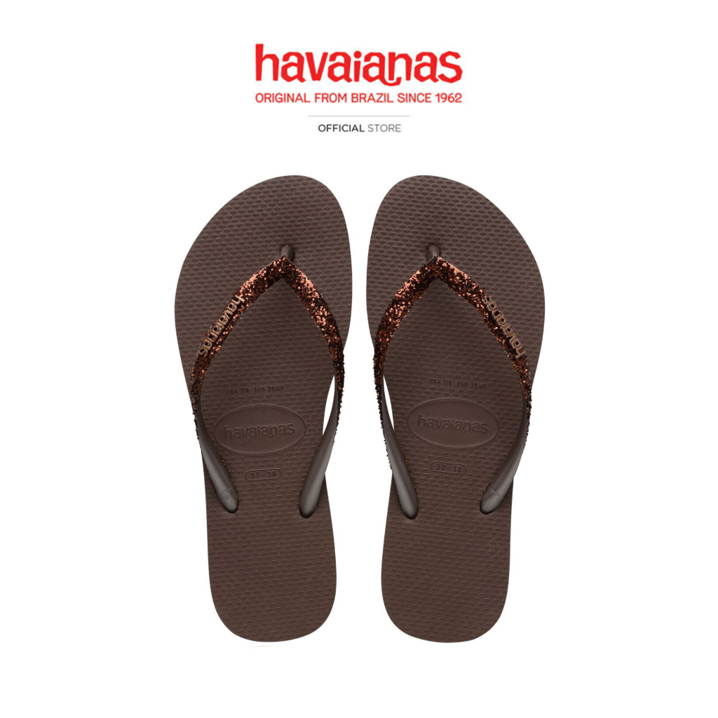 HAVAIANAS รองเท้าแตะ  Slim Glitter II DARK BROWN 41469750727NF_H5BRXX