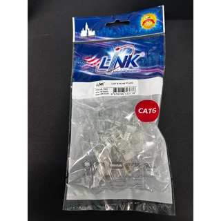หัวสายแลน Cat6 Link US-1002 CAT 6 RJ45 PLUG (ตัวผู้) Transparent clear สีใส (บรรจุ 10 หัว/แพ็ค)