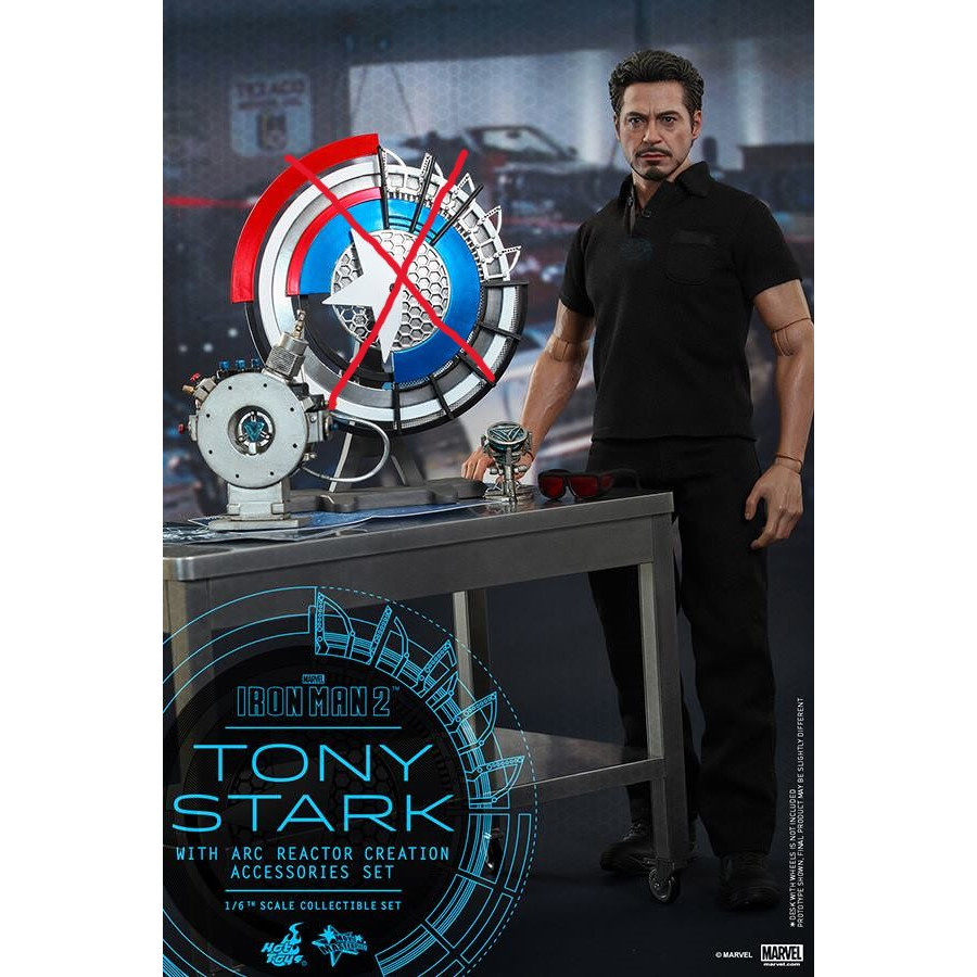 Hot Toys MMS273 Iron Man 2 - Tony Stark w/ Arc Reactor Creation Accessories 1/6 มือสอง รายละเอียดด้า
