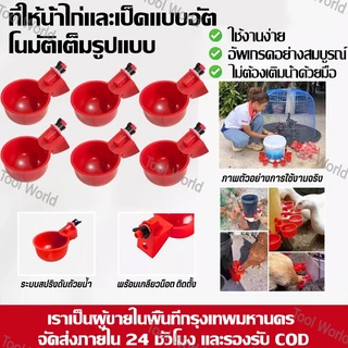 ถ้วยให้น้ำอัตโนมัติ ถ้วยให้น้ำไก่ ที่ให้น้ำนก อัตโนมัติ ปรับระดับได้ ใช้สำหรับไก่ไข่ ไก่ชน ไก่เลี้ยงทั่วไป เป็ด