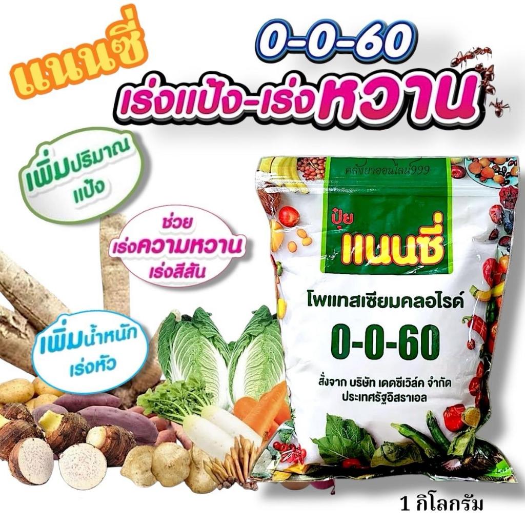 ปุ๋ยเกล็ดแนนซี่ 0-0-60 ขนาด 1 กิโลกรัม ผงสีขาวจากอิสราเอล เพิ่มแป้ง เพิ่มน้ำหนักผล เร่งรวงข้าว เมล็ด