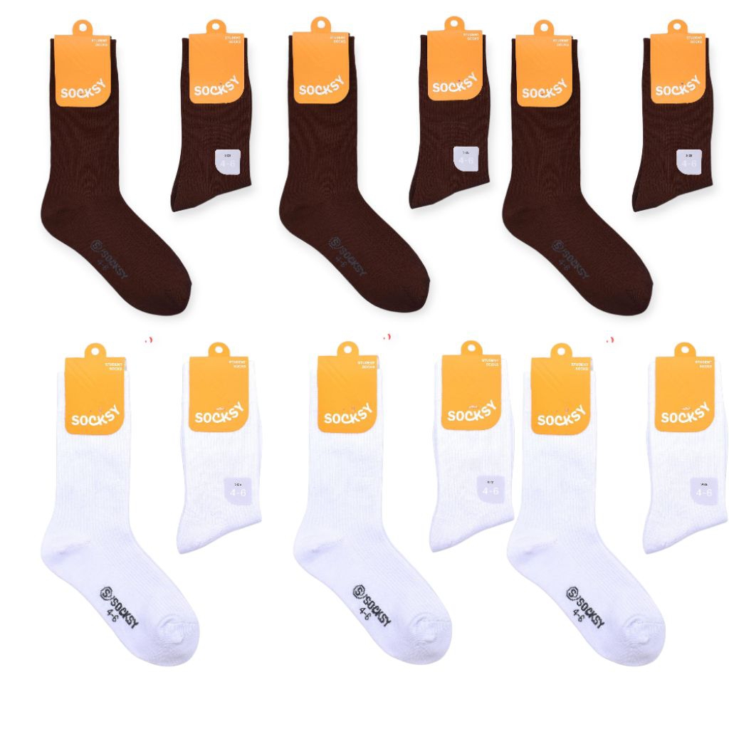 ถุงเท้านักเรียนไนล่อน ข้อยาว ยี่ห้อsocksy รุ่น nl มี 4 ขนาด ราคาต่อคู่ พร้อมส่ง