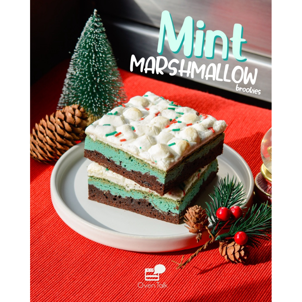 Mint Marshmallow Brookie ( มินต์มาร์ชเมลโล ) ขนาด 3x3 นิ้ว | Oven Talk