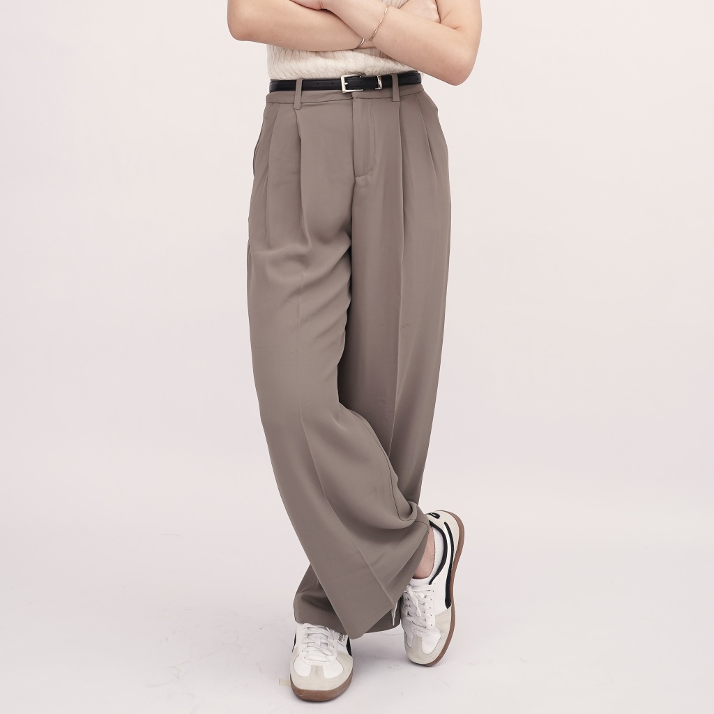 WIDE-LEG TROUSERS#P0066072 กางเกงทรงกระบอกรุ่นขายดี