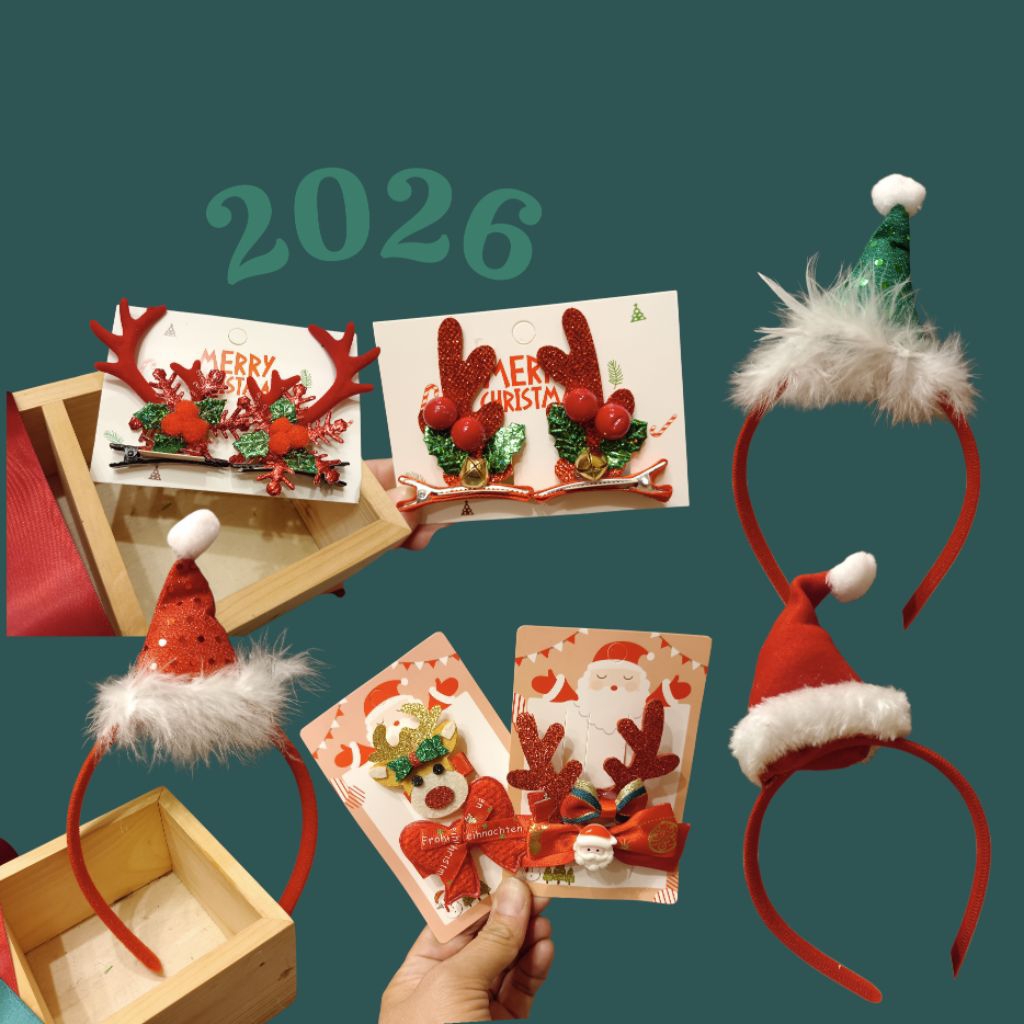 🎉🌲⛄🥳🎀🎁🎊 2️⃣0️⃣2️⃣6️⃣ ที่คาดผมคริสมาสต์ ปีใหม่ กิ๊ฟติดผม แว่นแฟนซี คริสมาสต์