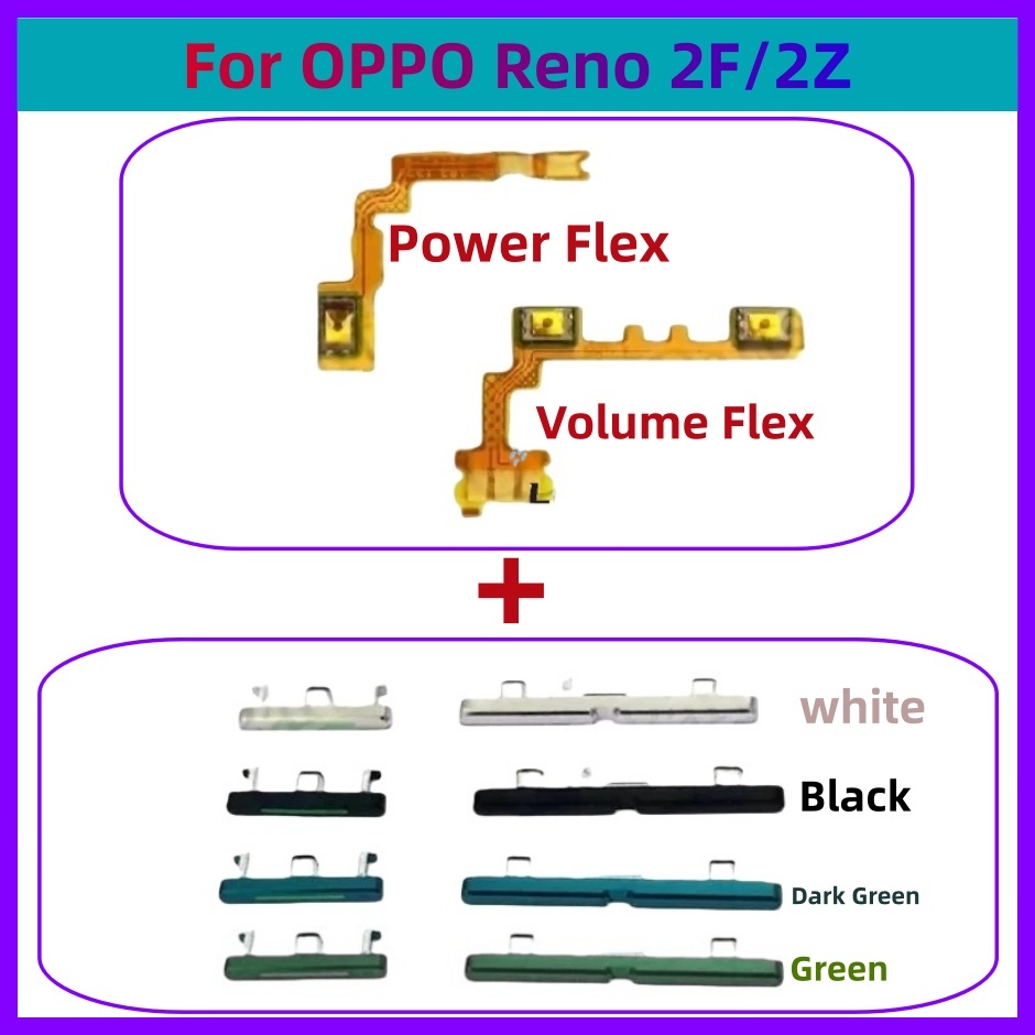 ปุ่มปรับระดับเสียงไฟ Flex สําหรับ oppo reno 2F 2Z สวิตช์กุญแจด้านข้าง ON OFF Key Mute ปุ่มควบคุมริบบิ้น Flex Cable