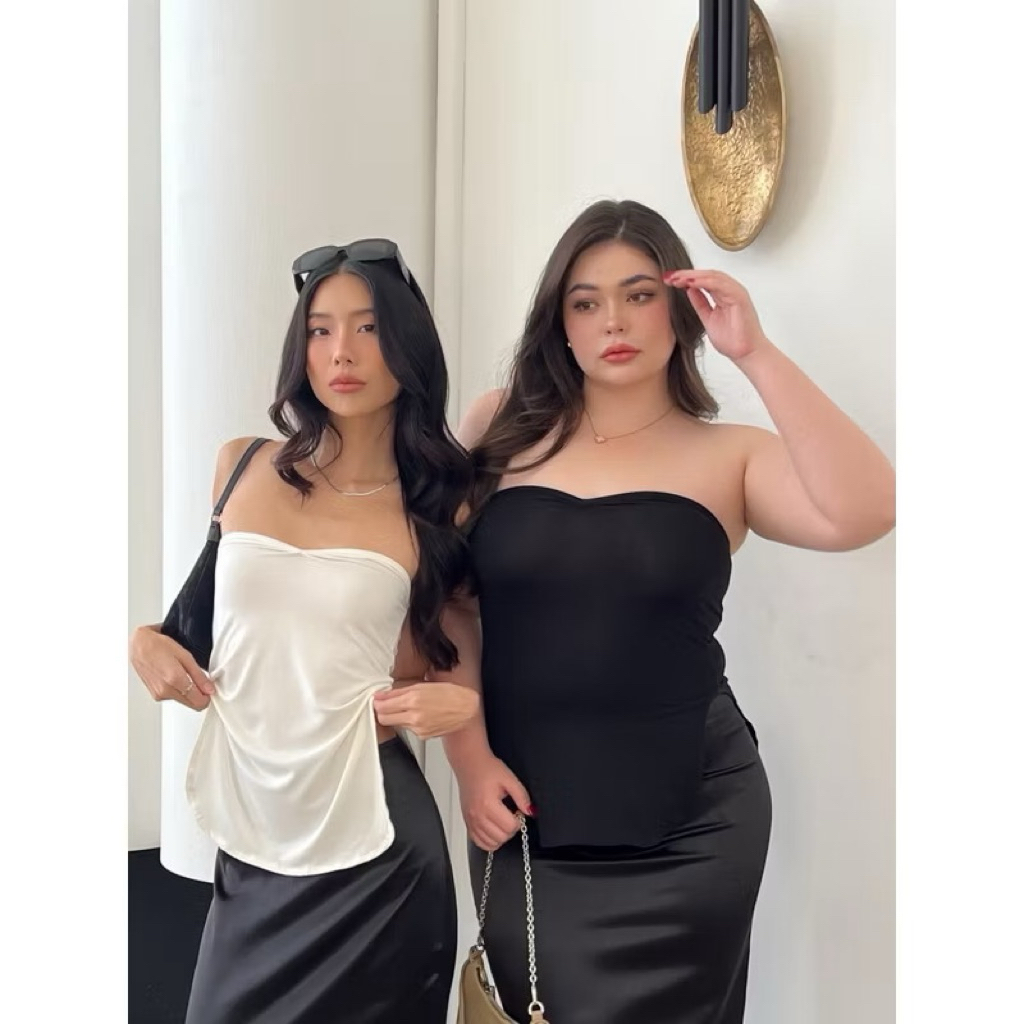 เสื้อเกาะอกผ้าเรย่อนจาก atipashop