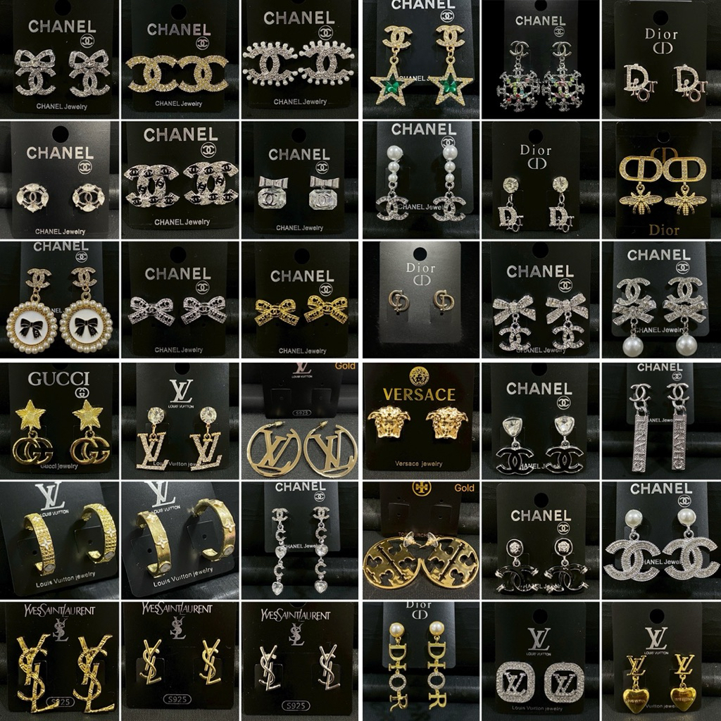 SALE ต่างหูแบรนด์เนม ป้ายดำ ราคาคู่ละ 33 บาทเท่านั้น