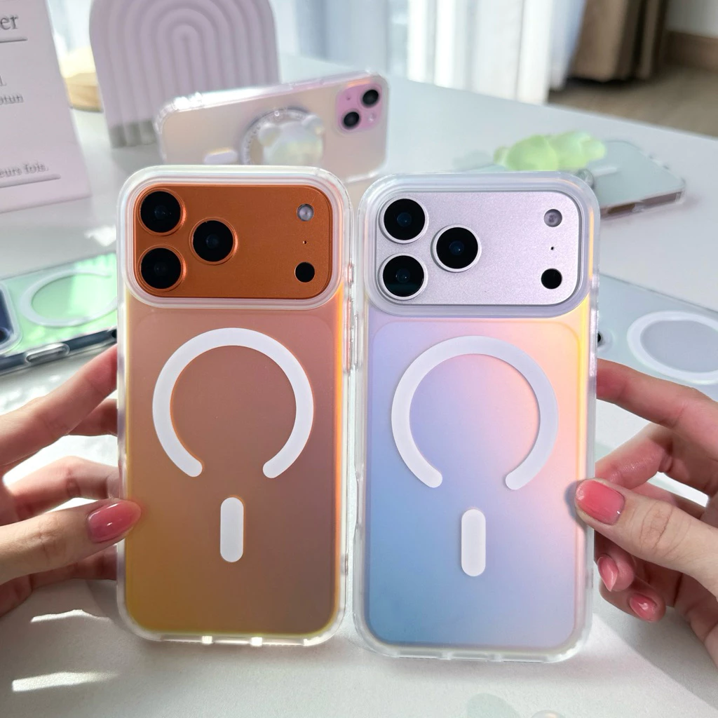 [i17] พร้อมส่ง T11S83 เคสโฮโลแกรมแม่เหล็กด้าน Matte Hologram🪞[แค่เคส] เคสชาร์จไร้สาย ผิวด้าน เคสไอโฟน for 12-17Promax
