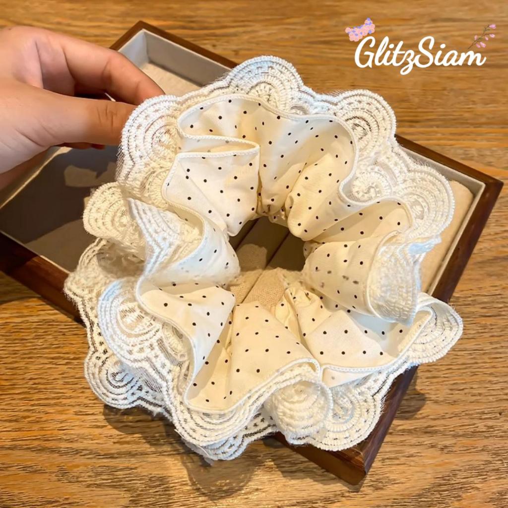 Glitzsiam🏵️🏵️ที่คาดผมลูกไม้ฝรั่งเศส ที่คาดผมสองชั้นสำหรับผู้หญิง สไตล์เกาหลี ความยืดหยุ่นสูง จัดส่งจากประเทศไทย.