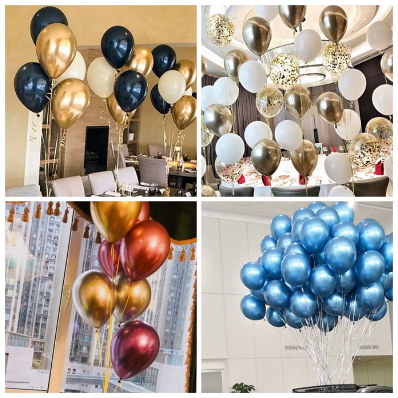 เหมาะสำหรับงานปาร์ตี้ งานวันเกิด ลูกโป่งเมทัลลิก ลูกโป่งมุก ลูกโป่งกลิตเตอร์ ลูกโป่งยาง และของตกแต่งงานขนาด 10 นิ้ว