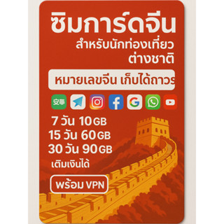 ซิมการ์ดจีน พร้อมเบอร์โทรศัพท์ในประเทศ มี VPN ให้ ซิมใช้ได้ …