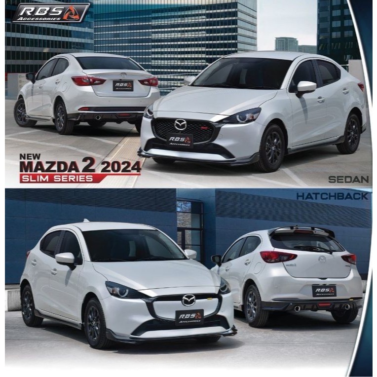 ชุดแต่งรถยนต์ MAZDA2 2024 SLIM SERIES สีดำเงา 4D,5D