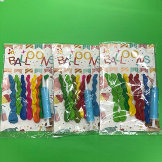 (ยกโหล 12 ชิ้น) ลูกโป่งยาง แบบเกลียว ยาว ลูกโป่ง อุปกรณ์ของเ…