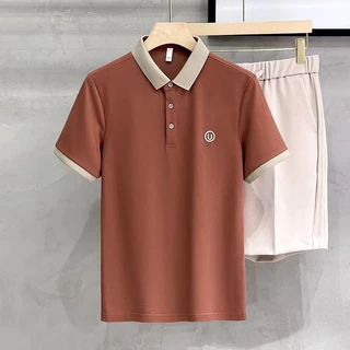 เสื้อโปโลชาย แขนสั้น คอปกตัดสี สไตล์เกาหลี ผ้าคอตตอนคุณภาพดี เสื้อผู้ชายแฟชั่น ใส่สบาย ฤดูร้อน 6 สี【COD】